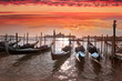 Venice with Gondolas against amazing sunset, Italy Venice with Gondolas against amazing sunset, Italy