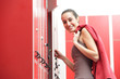 Photo: Portrait of a pretty female during a break from gym Portrait of a pretty female during a break from gym