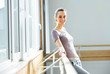 Portrait of a relaxed attractive young woman after exercise