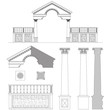 Ionic column, gate and fence set