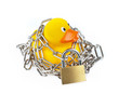 Locked yellow rubber duck