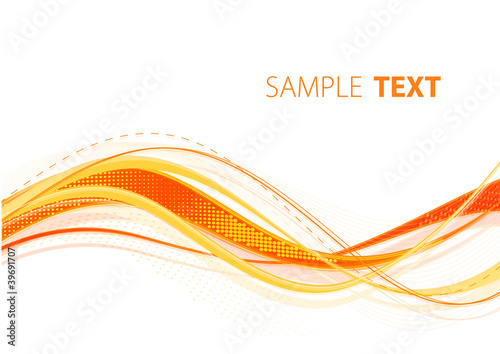 Vector: Orange wavy lines. Vector Orange wavy lines. Vector