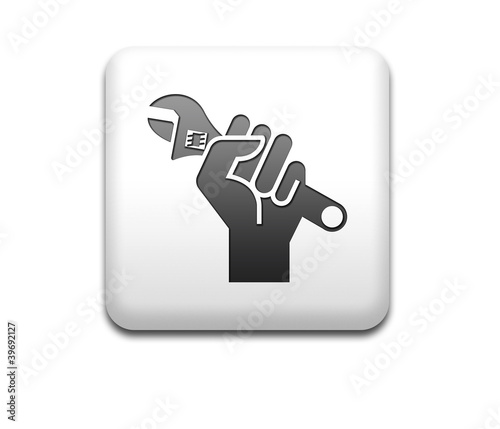 Illustration: Boton cuadrado blanco simbolo reparaciones Boton cuadrado blanco simbolo reparaciones