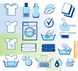 Laundry vector icons set