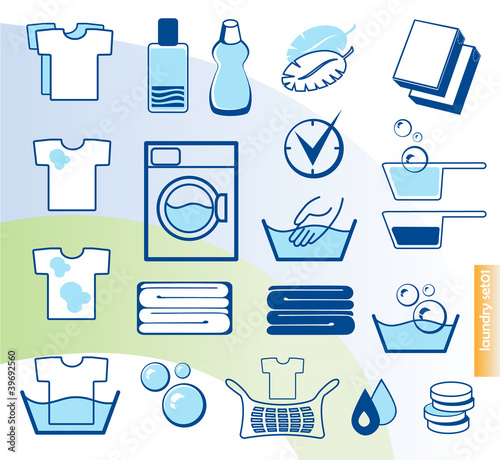 Vector: Laundry vector icons set Laundry vector icons set