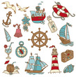 Doodle Sea elements - for your design, scrapbook in vector Doodle Sea elements - for your design, scrapbook in vector