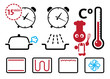 Vector: Oven settings and modes signs, icons set Oven settings and modes signs, icons set