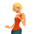 Vektor: Happy young woman Happy young woman