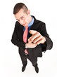 Businessman pointing his finger