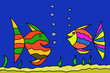 Illustration: bunte Fische bunte Fische