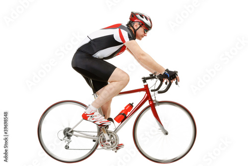 Photo: Road cycler isolated on white background Road cycler isolated on white background