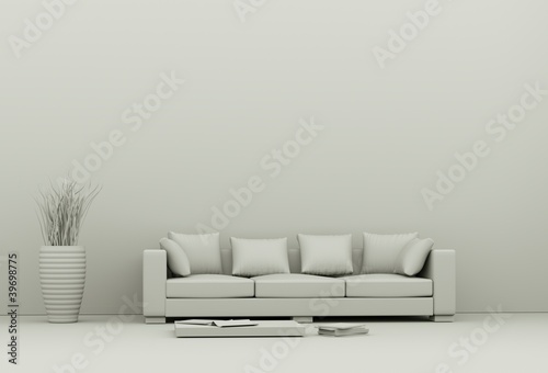 Illustration: Modell - Sofa mit Vase Modell - Sofa mit Vase