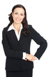 Happy smiling business woman, over white