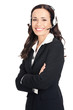 Photo: Support phone operator in headset, isolated Support phone operator in headset, isolated