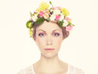 Beautiful young girl with flowers Beautiful young girl with flowers