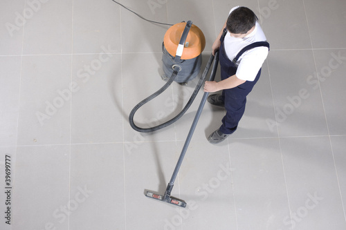 Photo: cleaning floor with machine cleaning floor with machine