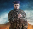 a soldier honoring ready for sacrifice for his country