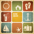 Vector summer poster made from icons
