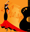 flamenko dancer in red-black