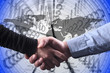 close up shot of handshake of a woman and a man
