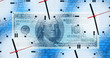 an image of  clocks and money in blue background