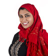 arabian islamic lady wearing hijab & smiling