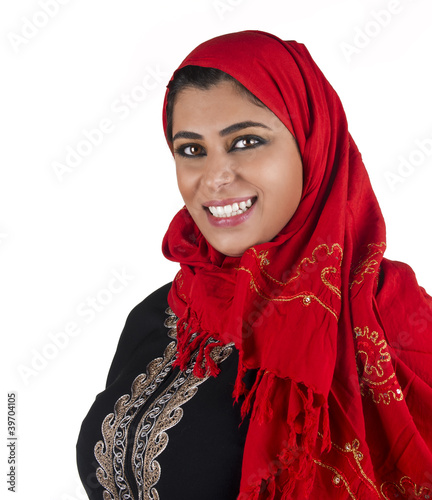 Photo: arabian islamic lady wearing hijab & smiling arabian islamic lady wearing hijab & smiling