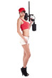 Female paintball player