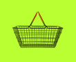 shopping basket on green