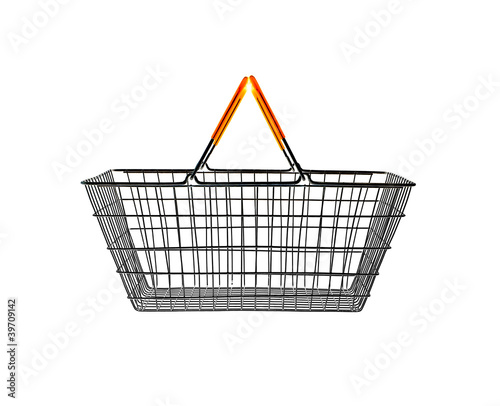 Photo: shopping basket on white shopping basket on white