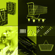 green shopping collage
