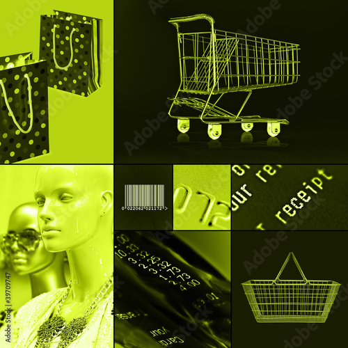 Photo: green shopping collage green shopping collage