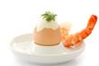 boiled egg and large shrimp
