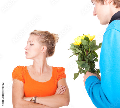 Photo: girlfriend who is very upset after argument girlfriend who is very upset after argument