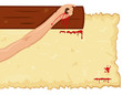 Hand of Jesus nailed to the Cross