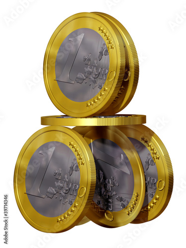 Illustration: Euro Haus, House of cards from Euro coins Euro Haus, House of cards from Euro coins