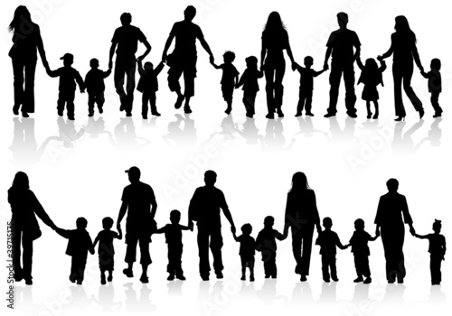 Vector: Collect family silhouettes Collect family silhouettes