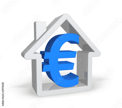 Illustration: Haus mit Eurozeichen Haus mit Eurozeichen