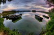 sunset and lake