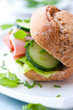 Wholemeal Sandwich with Ham and Vegetables