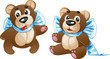 Kids soft toy - cute teddy bear with a bow in different poses Kids soft toy - cute teddy bear with a bow in different poses