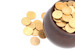 Ceramic pot with metal money