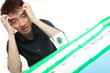 Chinese man play Mahjong, traditional China gamble.