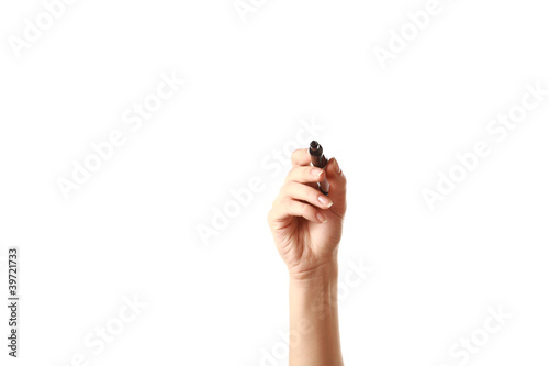 Photo: Hand with black marker Hand with black marker