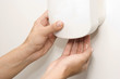 Wall Mounted Sanitizer Dispenser with Woman Hand