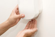 Wall Mounted Sanitizer Dispenser with Woman Hand