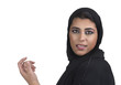 beautiful arabian lady wearing traditional islamic outfit