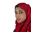 arabian islamic lady wearing hijab & smiling