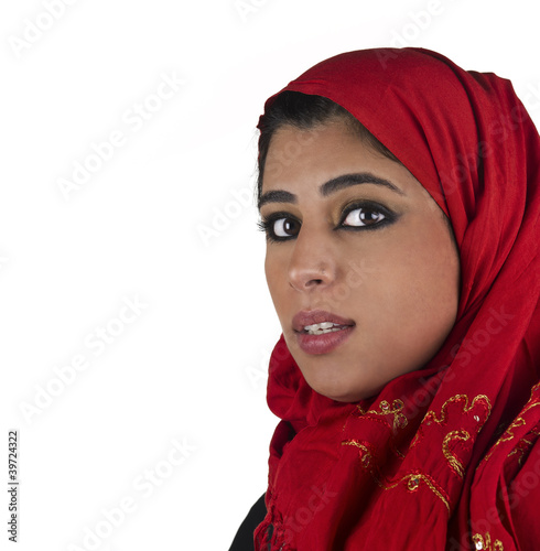 Foto: arabian islamic lady wearing hijab & smiling arabian islamic lady wearing hijab & smiling