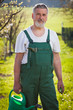 portrait of a senior gardener in his garden/orchard